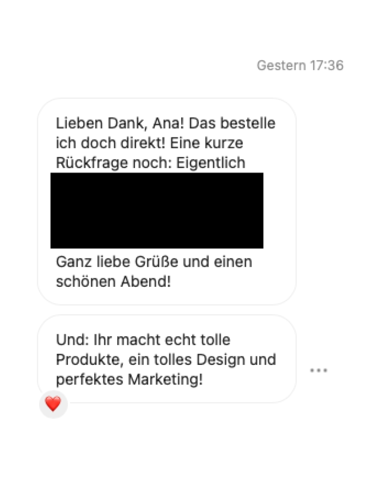 Kundenfeedback per Direktnachricht auf Instagram